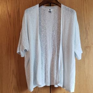 Super Light Aqua Open Weave Cardigan Old Navy